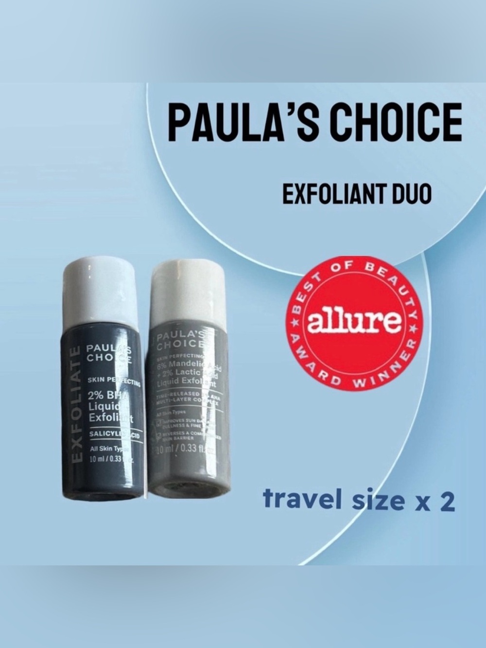 ⬇️🇺🇸🌟🆕NIB PAULA’S CHOICE |TRAVEL|Favorites Exfoliant Duo BHA + AHA a new glow*